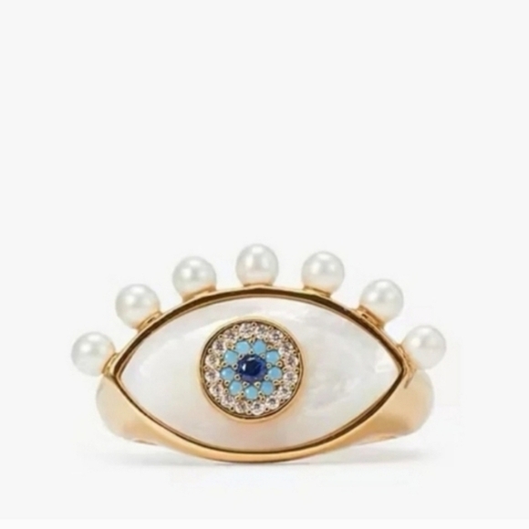 🔹️Kate Spade 🔹️Evil Eye All-Seeing Ring Earring Necklace Bundle 3 Pieces $304) - Picture 7 of 9